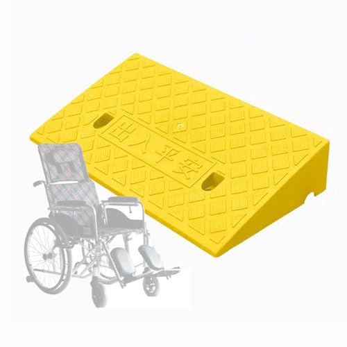 Tragbare, rutschfeste Schwellenrampe for Rollstuhlfahrer, Scooter und Gehhilfen – Bordsteinrampe for einfachen Zugang(Yellow,49x27x10cm) von ZGHQHCDRH