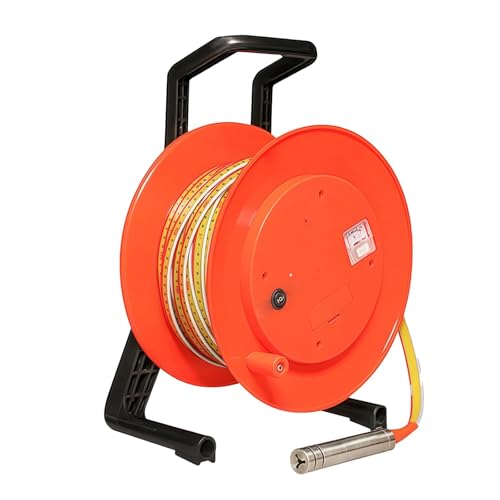 Tragbares Tiefbrunnen-Wasserstandsmessgerät, Grundwasserpegelmessung mit Edelstahlsonde und Stahlband, 10–300 m Brunnenwassertiefenmessgerät, zur Messung des Wasserstands(300m) von ZGHQHCDRH