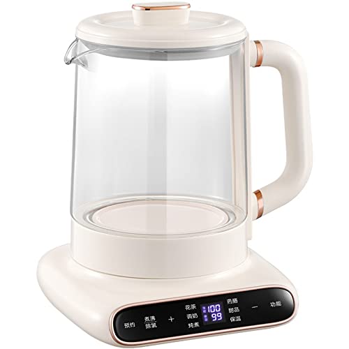 Wasserkocher, 1,5 l Wasserkocher mit Temperaturregelung, Multifunktions-Teekanne, Blumenteekanne, automatischer Multifunktionstopf aus verdicktem Glas, stummschaltendes kochendes Wasser von ZGHQHCDRH