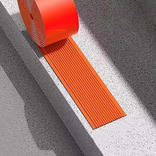ZGHQHCDRH 3 m Lange Selbstklebende PVC-Bodenübergangsleiste – Kantenschutz for den Innen- und Außenbereich for sichere Bodenbeläge(Orange1,6cm Wide) von ZGHQHCDRH