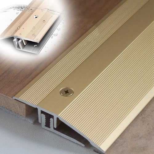 ZGHQHCDRH 42/54 mm breite, wasserdichte Schwellenleiste aus Aluminium – Übergangsleiste mit anpassbarer Länge for unebene Böden(120cm 54mm) von ZGHQHCDRH