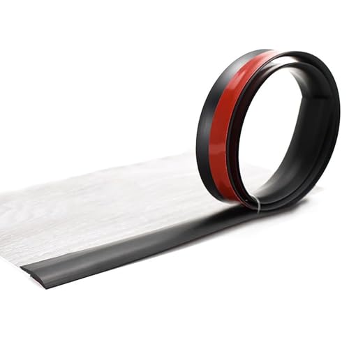 ZGHQHCDRH Abziehbarer und aufklebbarer PVC-Bodenübergangsstreifen – Wasserfester Kantenschutz for Vinyldielen, Teppich- und Laminatböden(Black,L1m) von ZGHQHCDRH
