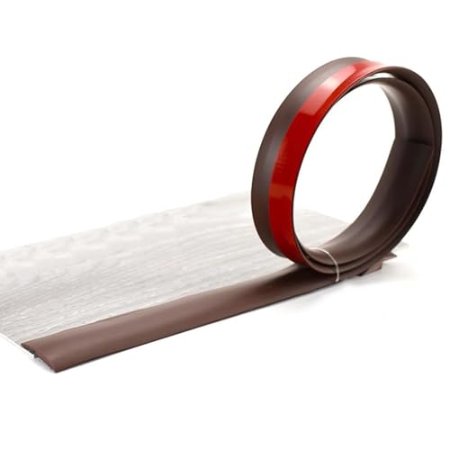 ZGHQHCDRH Abziehbarer und aufklebbarer PVC-Bodenübergangsstreifen – Wasserfester Kantenschutz for Vinyldielen, Teppich- und Laminatböden(Dark Brown,L2m) von ZGHQHCDRH