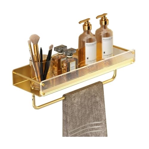 ZGHQHCDRH An der Wand montierter Duschkorb mit Handtuchhalter, modernen Ablagefächern aus Acryl und Aluminium(30CM) von ZGHQHCDRH