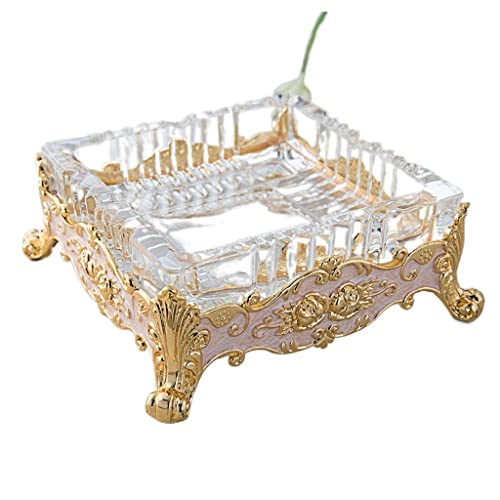 ZGHQHCDRH Aschenbecher, Aschenbecher-Sets for Zigaretten, Glas-Aschenbecher, Bar, Hotel, großer Retro-Metall-Persönlichkeits-Zigarren-Aschenbecher, Aschenbecher(A) von ZGHQHCDRH