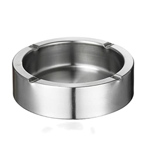 ZGHQHCDRH Aschenbecher, Aschenbecher-Sets for Zigaretten, verdickter Edelstahl-Metallaschenbecher, Zuhause, Wohnzimmer, Schlafzimmer, Aschenbecher(Silver,14cm) von ZGHQHCDRH