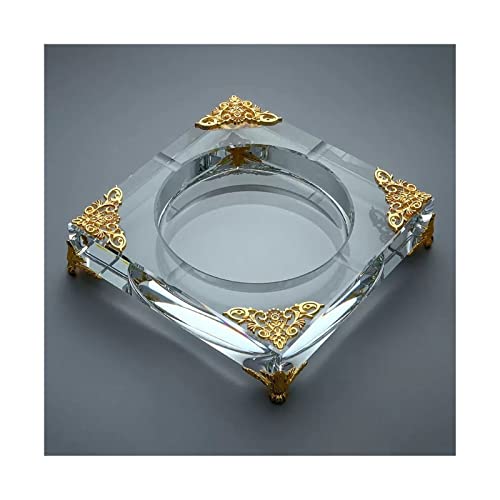 ZGHQHCDRH Aschenbecher, Aschenbecher for Glas, for Zigaretten, modischer und luxuriöser for Haushalt, Wohnzimmer, Büro, Schwerer langlebiger(Clear) von ZGHQHCDRH