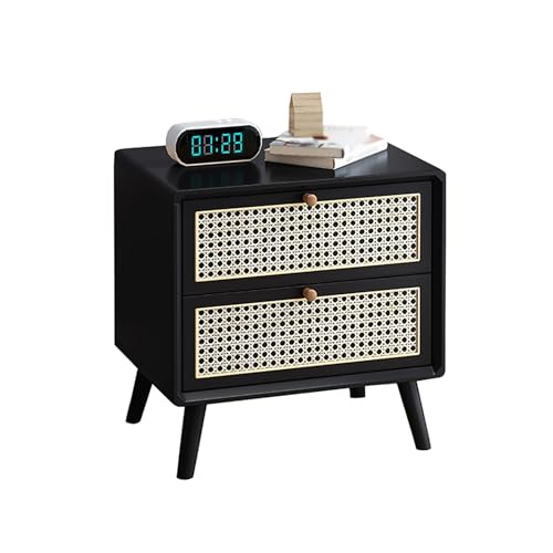 ZGHQHCDRH Aufbewahrungsbett-Beistelltische, Mini-Kommode, Kommode for Schlafzimmer, Nachttisch, minimalistischer und praktischer Nachttisch for Zuhause und Studentenwohnheim(Black,35x40x49cm) von ZGHQHCDRH