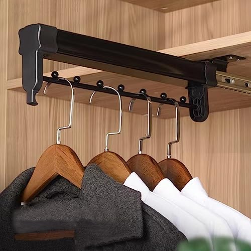 ZGHQHCDRH Ausziehbare Kleiderstange – Hochleistungs-Garderobenstange mit Doppelschiene für geordnete Aufbewahrung ZGHQHCDRH Ausziehbare Kleiderstange – Hochleistungs-Garderobenstange mit Doppelschiene für geordnete Aufbewahrung von ZGHQHCDRH