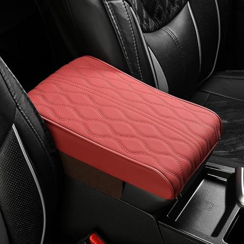 ZGHQHCDRH Auto-Armlehnenpolster, für Ford Explorer EV 2024 2025 wasserdichte Auto-Armlehne Mittelkontrollkissen, Mittelarmlehne Abdeckung zubehör,Red von ZGHQHCDRH