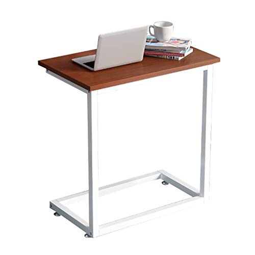 ZGHQHCDRH Beistelltisch, Breiter Schlitztisch/C-förmiger Beistelltisch aus Massivholz for Computer, multifunktionaler Ecktisch in Walnussfarbe(50X33X65CM) von ZGHQHCDRH