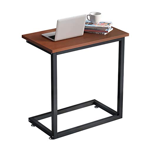 ZGHQHCDRH Beistelltisch, Breiter Schlitztisch/C-förmiger Beistelltisch aus Massivholz for Computer, multifunktionaler Ecktisch in Walnussfarbe(60X33X60CM) von ZGHQHCDRH