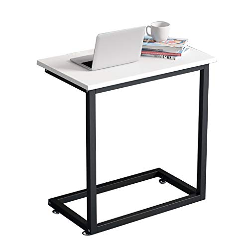 ZGHQHCDRH Beistelltisch, Breiter Schlitztisch/C-förmiger Beistelltisch aus Massivholz for Computer, multifunktionaler Ecktisch mit weißer Tischplatte fürs Bett(50X33X60CM) von ZGHQHCDRH