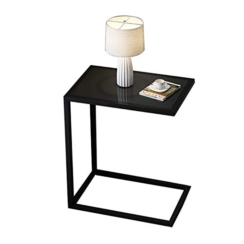 ZGHQHCDRH Beistelltisch, Gehärtetes Glas + Beistelltisch aus Schmiedeeisen for Schlafsofa, leicht zu reinigen(40X30X60CM) von ZGHQHCDRH