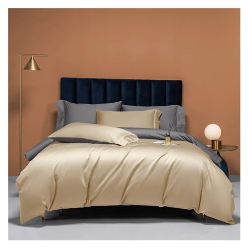 ZGHQHCDRH Bettwäsche-Set bestehend aus Vier Teilen: Bettwäsche aus 100% ägyptischer Baumwolle, Doppelbett, Queen-Size-Bett, Familiengröße, Bettlaken, Bettbezug(A,Family) von ZGHQHCDRH