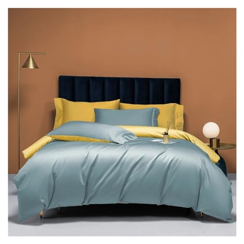 ZGHQHCDRH Bettwäsche-Set bestehend aus Vier Teilen: Bettwäsche aus 100% ägyptischer Baumwolle, Doppelbett, Queen-Size-Bett, Familiengröße, Bettlaken, Bettbezug(N,Queen) von ZGHQHCDRH