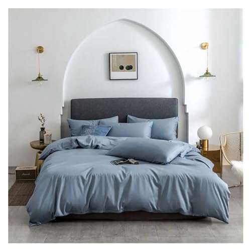 ZGHQHCDRH Bettwäsche-Set bestehend aus Vier Teilen: Dunkelgrünes Bettwäsche-Set aus 100% ägyptischer Baumwolle for Doppelbetten, Queen-Size-Betten, Bettlaken und Bettbezug(H,Queen) von ZGHQHCDRH