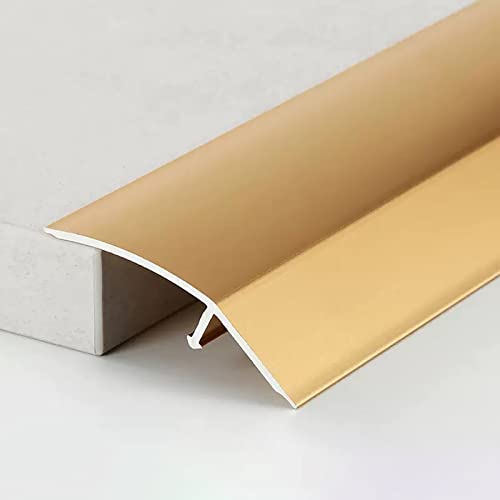 ZGHQHCDRH Bodenübergangsleiste aus Aluminiumlegierung – zuschneidbare Kantenleiste for Teppichboden auf Holz, Vinyl und Fliesen – 90 cm x 5,2 cm(Gold) von ZGHQHCDRH