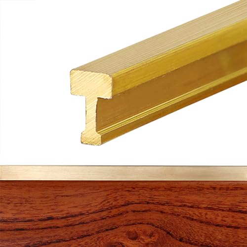 ZGHQHCDRH Bodenübergangsleiste aus Goldmessing – 100 cm – langlebiger Türanschluss for Holz-, Fliesen- und Teppichoberflächen(4mmx6mm) von ZGHQHCDRH