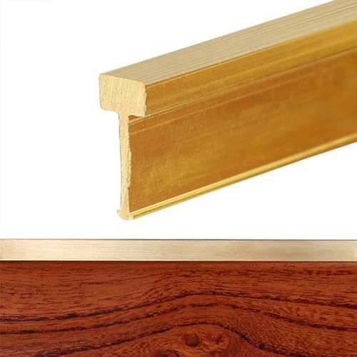 ZGHQHCDRH Bodenübergangsleiste aus Goldmessing – 100 cm – langlebiger Türanschluss for Holz-, Fliesen- und Teppichoberflächen(5mmx12mm) von ZGHQHCDRH
