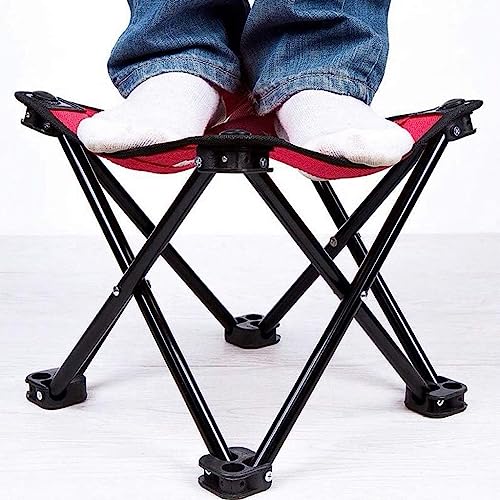 ZGHQHCDRH Campinghocker, Tragbarer Kleiner Klapphocker, leicht zu verstauender Outdoor-Hocker, Picknickbank, Faltbarer Angelhocker(Red) von ZGHQHCDRH