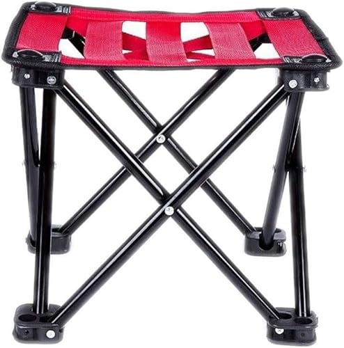 ZGHQHCDRH Campinghocker, Tragbarer Kleiner Klapphocker, leicht zu verstauender Outdoor-Hocker, Picknickbank, Faltbarer Angelhocker(Rood) von ZGHQHCDRH