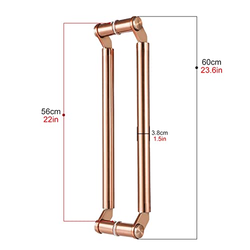 ZGHQHCDRH Eintrag s, Runde doppelseitige Schiebetür innen außen for Schiebetür Schwingtür, Voll Edelstahl gebürstet Nickel Finish(Brass,Length80CM) von ZGHQHCDRH