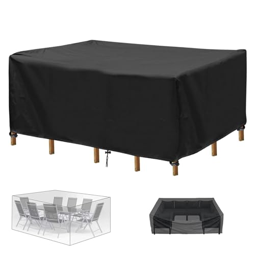 ZGHQHCDRH Gartenmöbel-Set aus Rattan für den Außenbereich mit wasserdichter Abdeckung, rechteckiges Terrassen-Set, UV- und reißfeste 420D-Möbelabdeckung im Lieferumfang enthalten ZGHQHCDRH Gartenmöbel-Set aus Rattan für den Außenbereich mit wasserdichter Abdeckung, rechteckiges Terrassen-Set, UV- und reißfeste 420D-Möbelabdeckung im Lieferumfang enthalten von ZGHQHCDRH