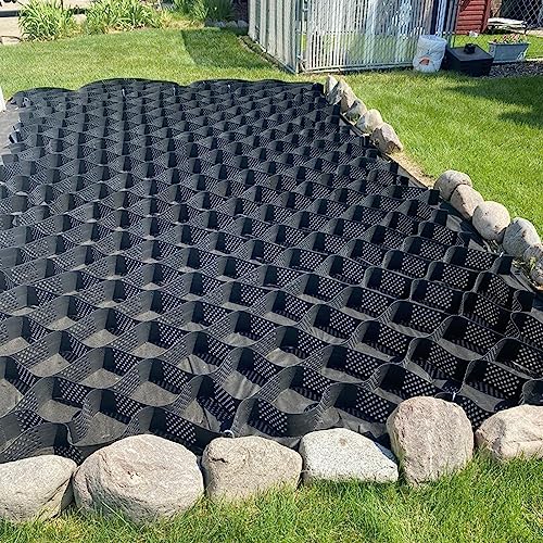 ZGHQHCDRH Geogitter, Hochleistungs-Kieswabennetz-Geogitter, Landschaftserosionsschutznetz, 5 cm Tiefe, Hangstabilisator, Größe 4 x 10 m/13,1 32,8 ft(5x10M/16.4x32.8FT) von ZGHQHCDRH