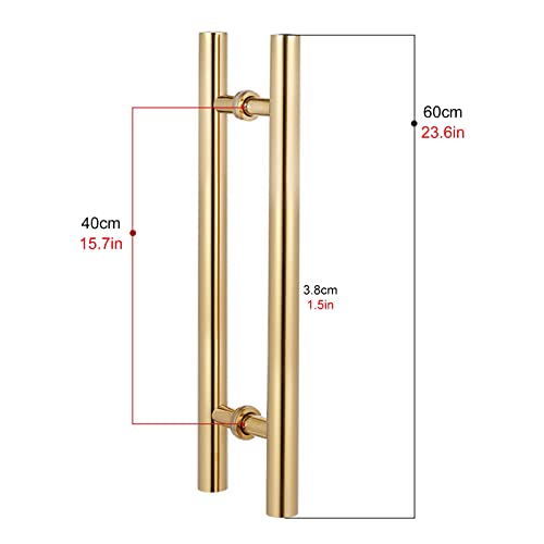 ZGHQHCDRH Griffe für Badezimmertüren, Doppelseitige, lange Türgriffe aus Glas in H-Form for Badezimmer, Restaurants, Hotels, Büros, Cafés, Silbergold(Yellow,Length60cm) von ZGHQHCDRH
