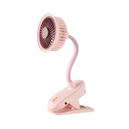 ZGHQHCDRH Handgehaltene Ventilatoren, Tragbarer Mini-Handclip-Ventilator, wiederaufladbarer, leiser elektrischer Desktop-Ventilator, kleiner Kühlventilator for Studentenwohnheime(Pink) von ZGHQHCDRH