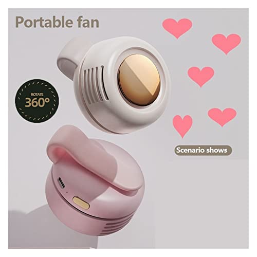 ZGHQHCDRH Handgehaltene Ventilatoren, Tragbarer Ventilator Tragbarer USB-Ventilator Clip-On-Ventilator Kühlung Persönliche for Büro Haushalt Reisen Sommer Kühler Klimaanlage(Pink) von ZGHQHCDRH