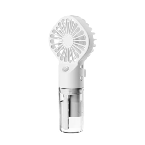 ZGHQHCDRH Handgehaltene Ventilatoren, Tragbarer Wassernebel-Ventilator, wiederaufladbarer USB-Handventilator, leiser Kühlventilator for das Pendeln zu Hause, Reisen und Büro(White) von ZGHQHCDRH