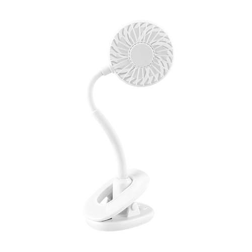 ZGHQHCDRH Handgehaltene Ventilatoren, USB-aufladbarer, flexibler Arm, verstellbarer Clip-Ventilator, Aromatherapie, kleiner elektrischer Ventilator for Reisen im Freien(White) von ZGHQHCDRH