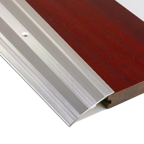 ZGHQHCDRH Hochwertige Aluminium-Schwellenleiste for Bodenübergänge – 2 cm Höhenunterschied, wasserfest und rutschfest, individuell anpassbar(Silver,100cm) von ZGHQHCDRH
