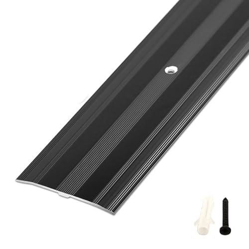 ZGHQHCDRH Hochwertiger Bodenübergangsstreifen aus Aluminium – 2,4 Zoll breit, 35,4–71 Zoll verstellbare Länge mit Schrauben(Black,110cm) von ZGHQHCDRH