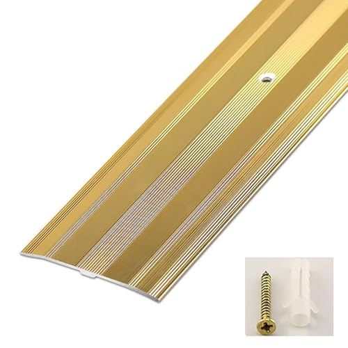 ZGHQHCDRH Hochwertiger Bodenübergangsstreifen aus Aluminium – 2,4 Zoll breit, 35,4–71 Zoll verstellbare Länge mit Schrauben(Gold,140cm) von ZGHQHCDRH