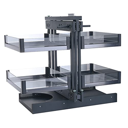 ZGHQHCDRH Küchenregale, Ausziehbarer Korb for Eckschränke mit Soft-Close-Funktion – ausziehbarer Schrank-Organizer 4 Regalen for Blindboden in der Küche, Links offen(Open Right) von ZGHQHCDRH