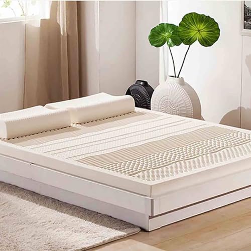 ZGHQHCDRH Latexmatratze, Matratzenauflage, superweiche, atmungsaktive Matratze mit Baumwollbezug for Twin-Twin-Gästezimmer(5cm,800 * 2000mm) von ZGHQHCDRH
