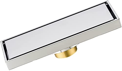 ZGHQHCDRH Linearer Duschablauf mit Haarsieb, unsichtbarer rechteckiger Duschbodenablauf aus Messing mit Abnehmbarer Abdeckung, Bodenablauf und Keller(Chrome,30x8cm(11.8x3.1Inch)) von ZGHQHCDRH