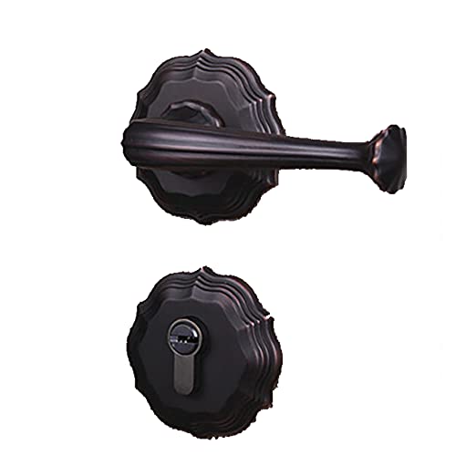 ZGHQHCDRH Modernes Türgriff- und Schloss-Set aus satiniertem Nickel | Langlebiger Eingangstürknauf aus reinem Kupfer mit umkehrbarem Gerät(ModelA) von ZGHQHCDRH