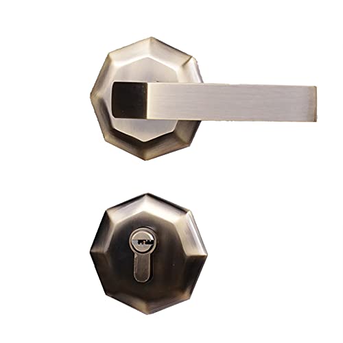 ZGHQHCDRH Modernes Türgriff- und Schloss-Set aus satiniertem Nickel | Langlebiger Eingangstürknauf aus reinem Kupfer mit umkehrbarem Gerät(ModelC) von ZGHQHCDRH