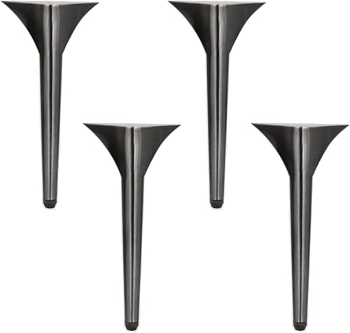 ZGHQHCDRH Möbelbeine, 4 Stück Edelstahl, DIY-Möbel-Ersatzbeine, for Sofa/Couchtisch/Schrank/Nachttisch/TV-Schrank/Badezimmerschränke(Brushed Black,18cm/7in) von ZGHQHCDRH
