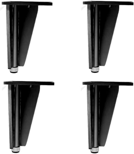 ZGHQHCDRH Möbelbeine, 4 Stück Möbelbeine, Sofabeine aus Aluminiumlegierung, verstellbare Ersatzbeine Metall, for Couchtische, TV-Schränke, Badezimmerschränke(Brushed Black,310mm/12in) von ZGHQHCDRH
