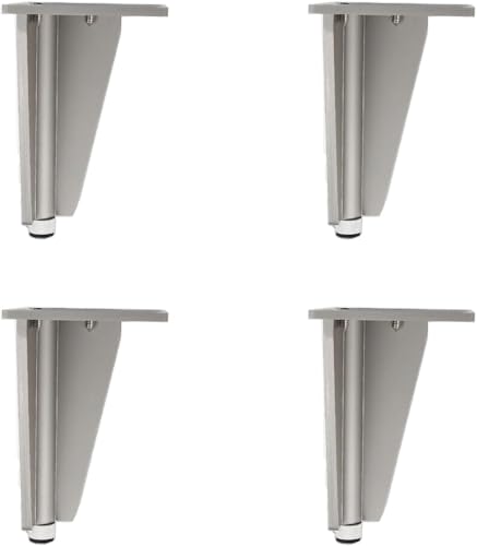 ZGHQHCDRH Möbelbeine, 4 Stück Möbelbeine, Sofabeine aus Aluminiumlegierung, verstellbare Ersatzbeine Metall, for Couchtische, TV-Schränke, Badezimmerschränke(Brushed Gray,310mm/12in) von ZGHQHCDRH