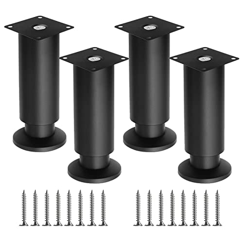 ZGHQHCDRH Möbelbeine, 4er-Set Möbelbeine aus Edelstahl, Ersatzmöbelbeine aus Metall, höhenverstellbare Stützfüße, for Schranksofa-Couchtisch-Regale(10cm/3.94in) von ZGHQHCDRH