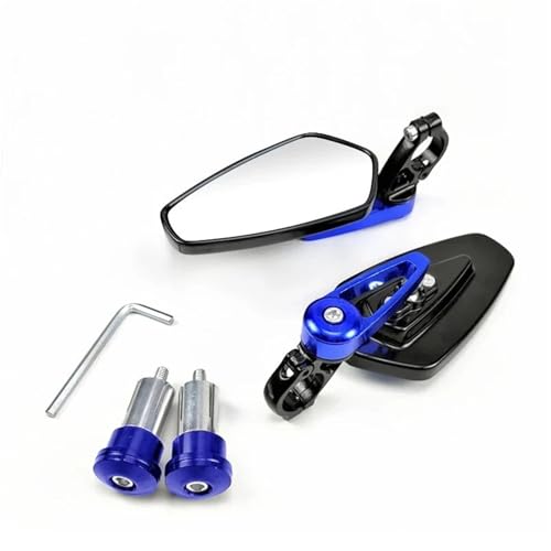 ZGHQHCDRH Motorrad-Seitenspiegel Seitenspiegel 22mm Motorrad Rückspiegel Universal Roller Bar End Lenker Spiegel Rückspiegel Zubehör(Blue) von ZGHQHCDRH