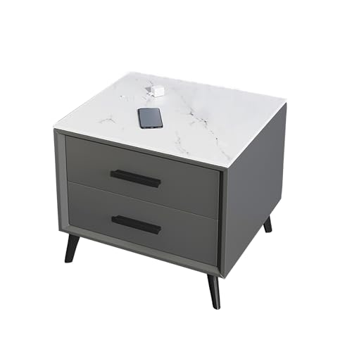 ZGHQHCDRH Nachttisch, Kommode for Schlafzimmer, stabile Nachttische mit Stauraum und Schubladen, Beistelltisch, for Schlafzimmermöbel, kleine Räume(Light Gray) von ZGHQHCDRH
