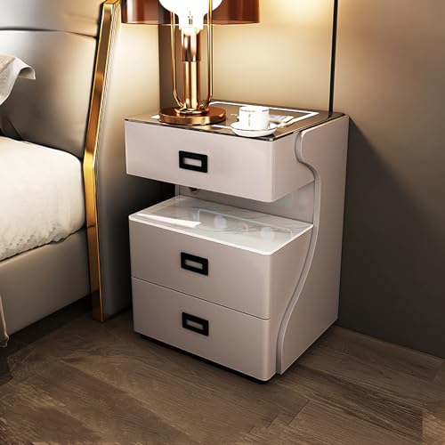 ZGHQHCDRH Nachttisch, Nachttisch, mit Schubladen, moderner Beistelltisch for Schlafzimmer, Schrank, Eingangsbereich, Studentenwohnheim(Milky Brown,40x40x60cm) von ZGHQHCDRH