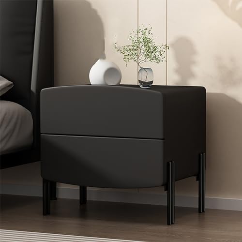 ZGHQHCDRH Nachttisch, Schlafzimmer-Bettständer mit Schubladen, Moderne Beistelltische, Mini-Kommode Stauraum, Kommode for Schlafzimmer, Wohnzimmer, minimalistisch und praktisch(Black,35x40x47cm) von ZGHQHCDRH